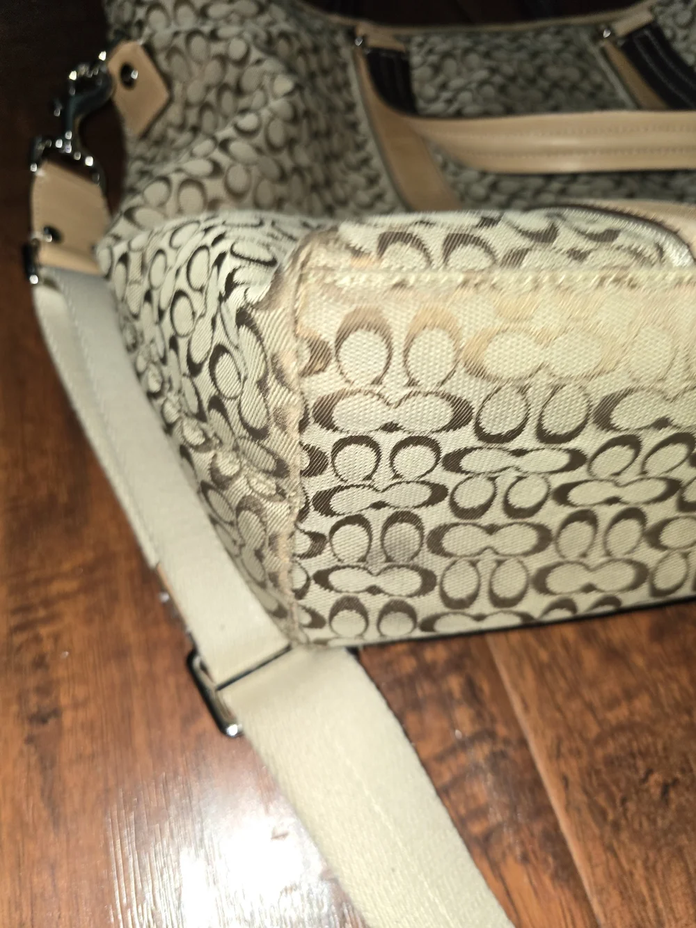 Coach Signature Jacquard Canvas Tote in Khaki